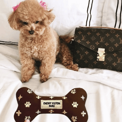 Romiet Chewy Vuiton Brown Bone Dog Toy