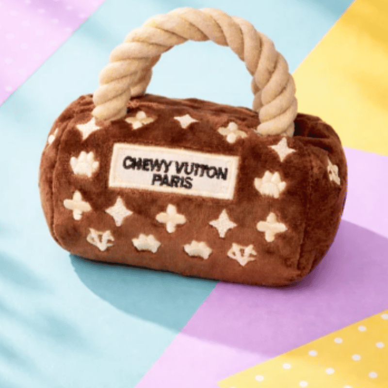 Romiet Chewy Vuiton Brown Handbag Dog Toy