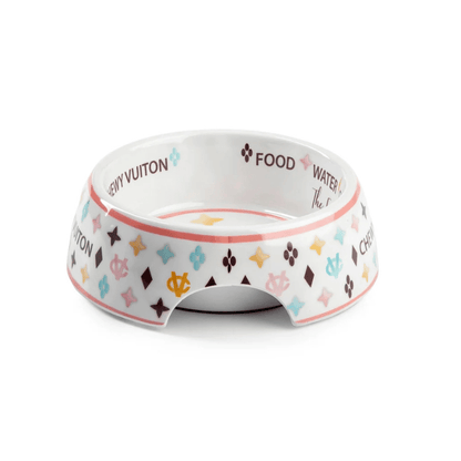Romiet Chewy Vuiton White Dog Bowl