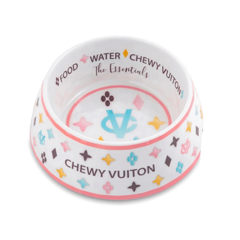 Romiet Chewy Vuiton White Dog Bowl