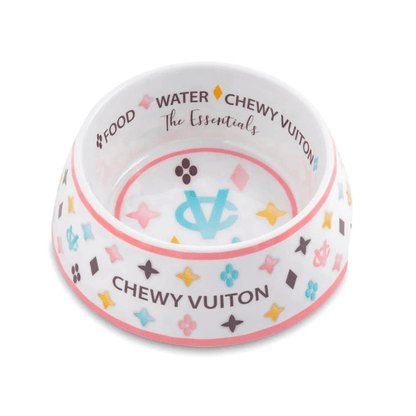 Romiet Chewy Vuiton White Dog Bowl