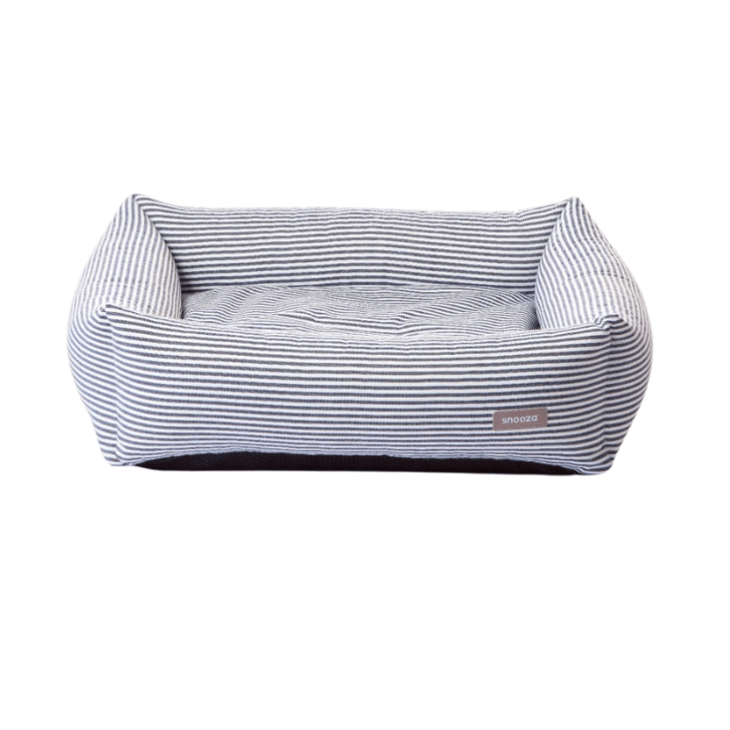 snooza-the-nest-dog-bed-chambray-stripe
